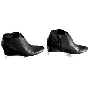 Corpcore MIA Women 7.5 Y2K Black Wedge Classic dress boot comfort of sneaker 90s